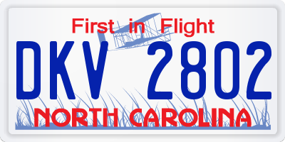 NC license plate DKV2802