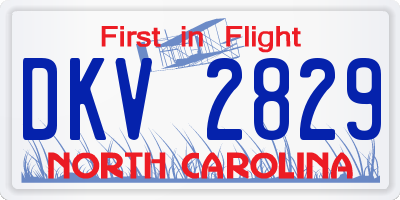 NC license plate DKV2829