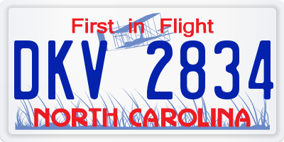 NC license plate DKV2834