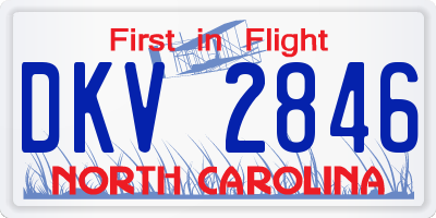 NC license plate DKV2846