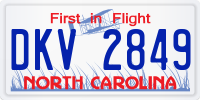 NC license plate DKV2849
