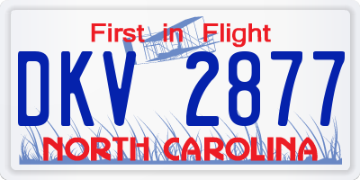 NC license plate DKV2877