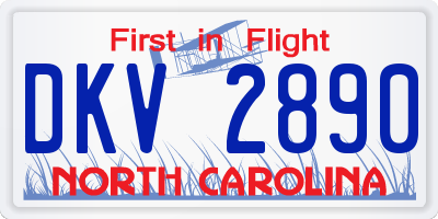 NC license plate DKV2890