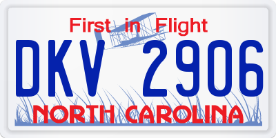 NC license plate DKV2906