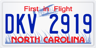 NC license plate DKV2919