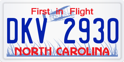 NC license plate DKV2930