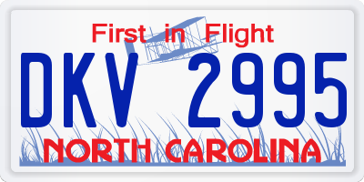 NC license plate DKV2995