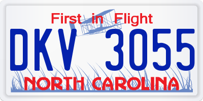 NC license plate DKV3055