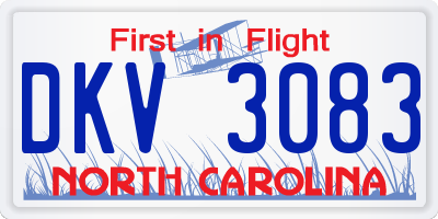 NC license plate DKV3083