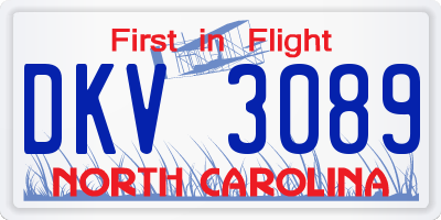 NC license plate DKV3089