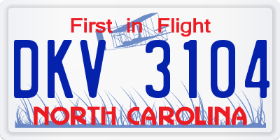 NC license plate DKV3104