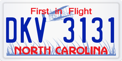 NC license plate DKV3131