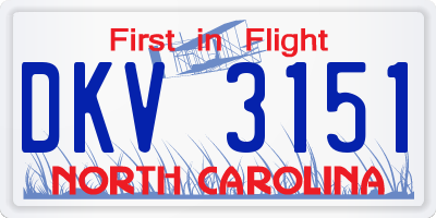 NC license plate DKV3151