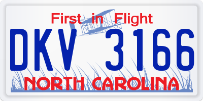 NC license plate DKV3166