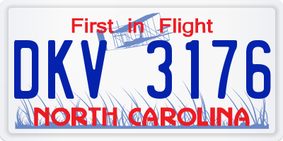 NC license plate DKV3176