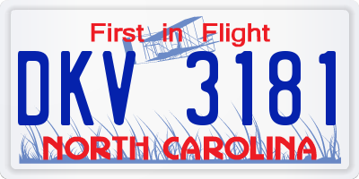 NC license plate DKV3181