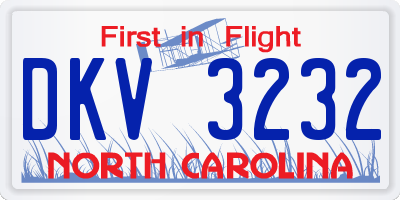 NC license plate DKV3232