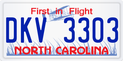 NC license plate DKV3303
