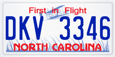 NC license plate DKV3346