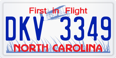 NC license plate DKV3349