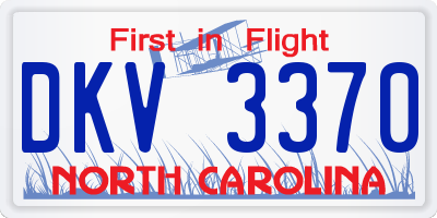 NC license plate DKV3370