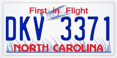 NC license plate DKV3371