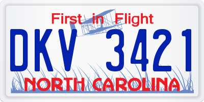 NC license plate DKV3421
