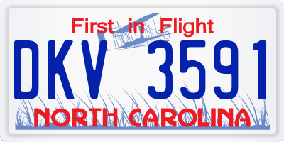 NC license plate DKV3591