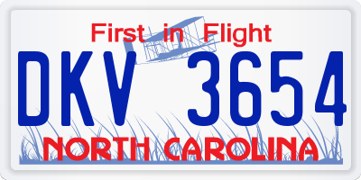 NC license plate DKV3654