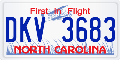 NC license plate DKV3683
