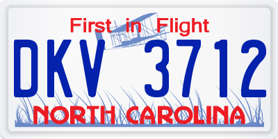 NC license plate DKV3712