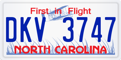 NC license plate DKV3747