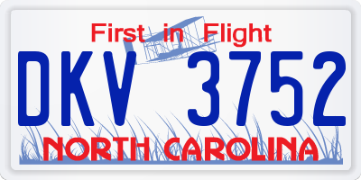 NC license plate DKV3752