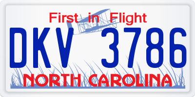 NC license plate DKV3786