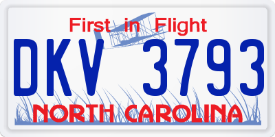 NC license plate DKV3793
