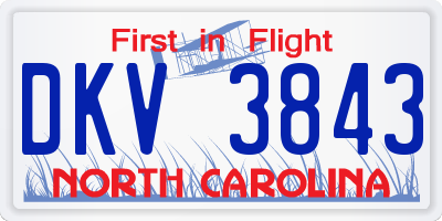NC license plate DKV3843