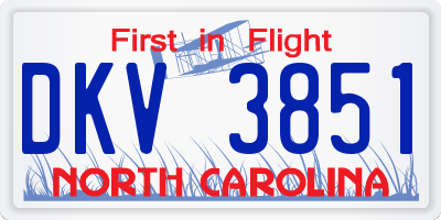 NC license plate DKV3851