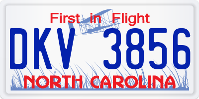 NC license plate DKV3856