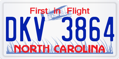 NC license plate DKV3864