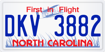 NC license plate DKV3882