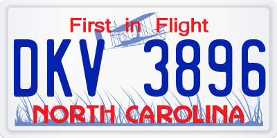 NC license plate DKV3896