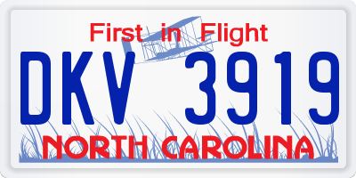 NC license plate DKV3919