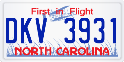 NC license plate DKV3931