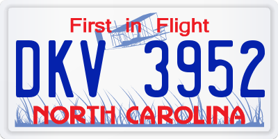 NC license plate DKV3952