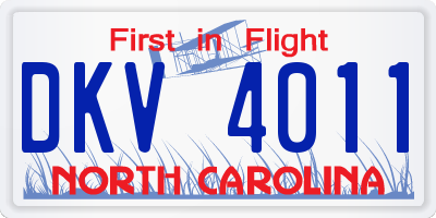 NC license plate DKV4011