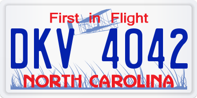 NC license plate DKV4042