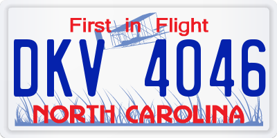 NC license plate DKV4046