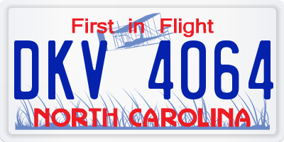 NC license plate DKV4064