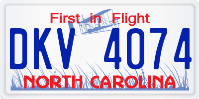 NC license plate DKV4074