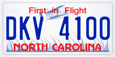 NC license plate DKV4100